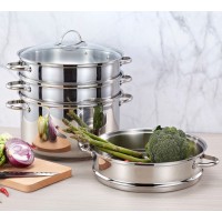 high-capacity induction stainless steel food steamer