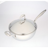 Hot sale stainless steel cookware 5-ply wok with cover for kitchen( 30cm )