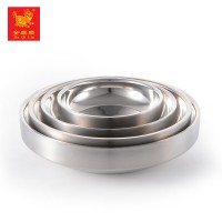 high capacity round silvery dinner stainless steel dishes and plates from china