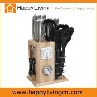 wooden knife block kitchen stainless steel knife set